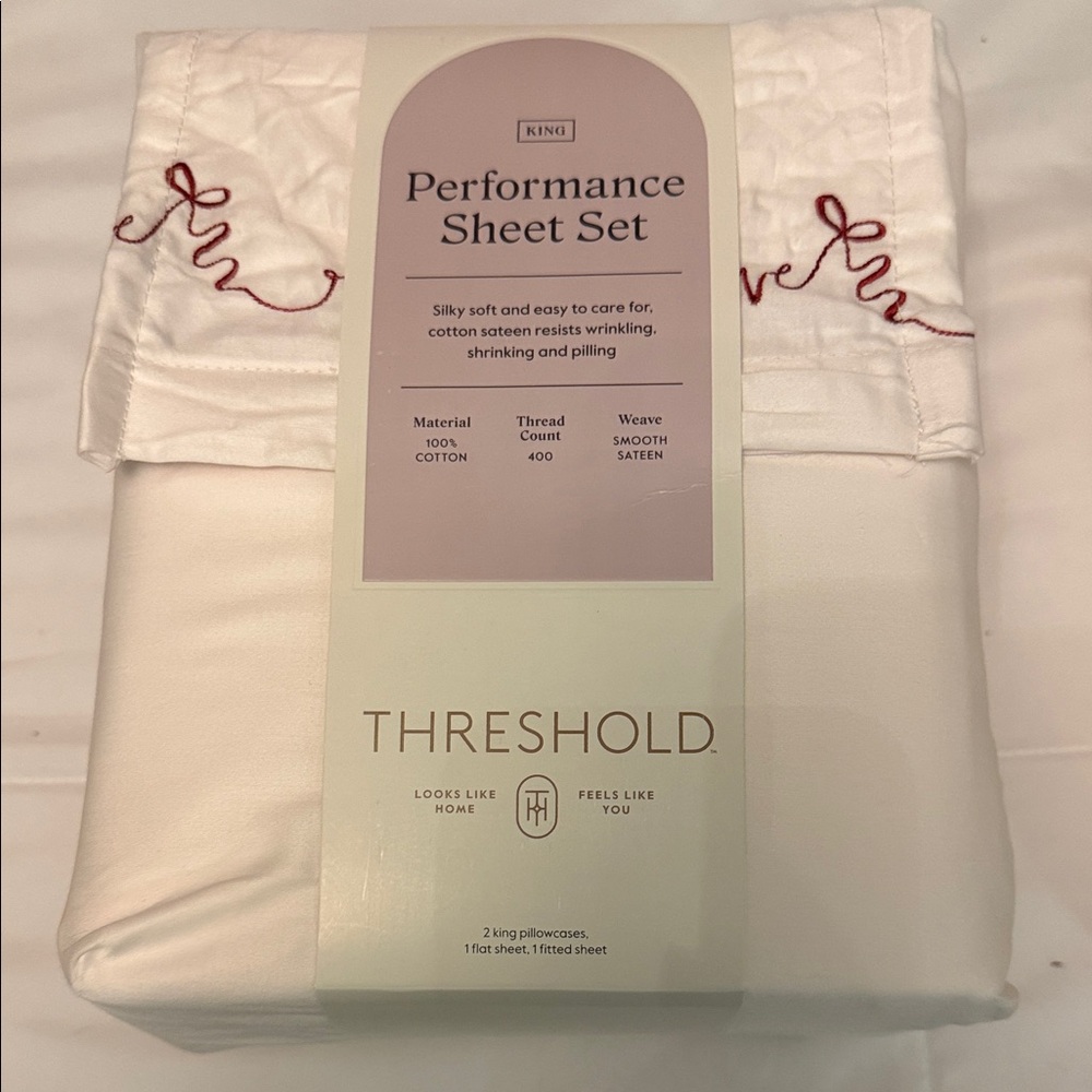 Threshold White and Red Performance Sheet Set